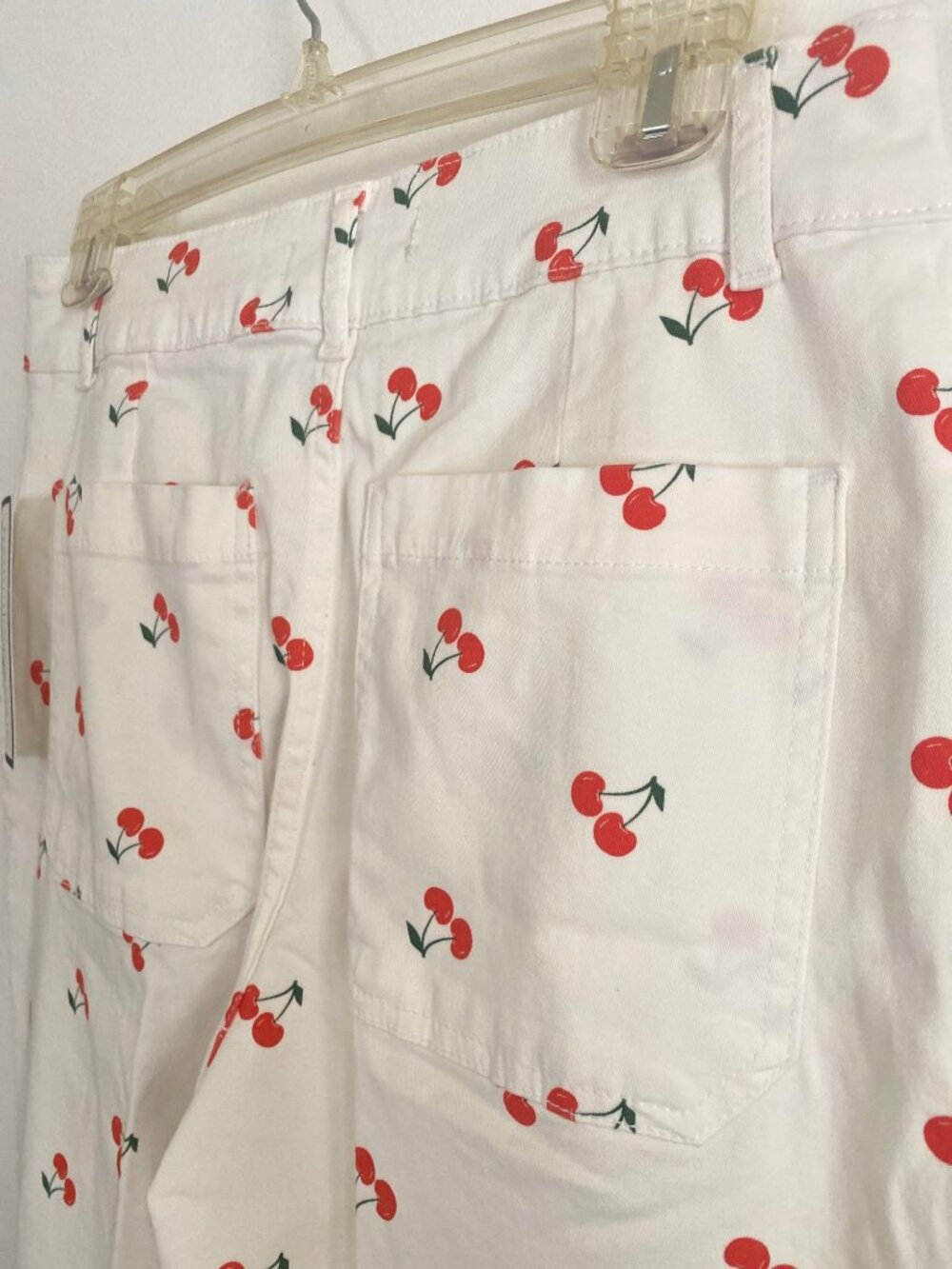 New! Bagatelle Cropped Wide Leg Pants With Red Cherry Print Women's Size 8 - Picture 6 of 9